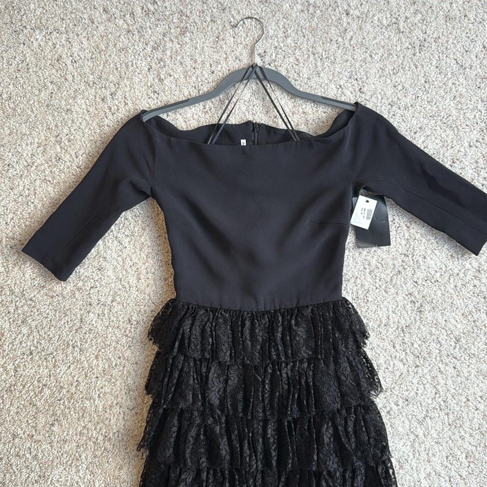 🆕ALESSANDRA RICH Black Lace Gown